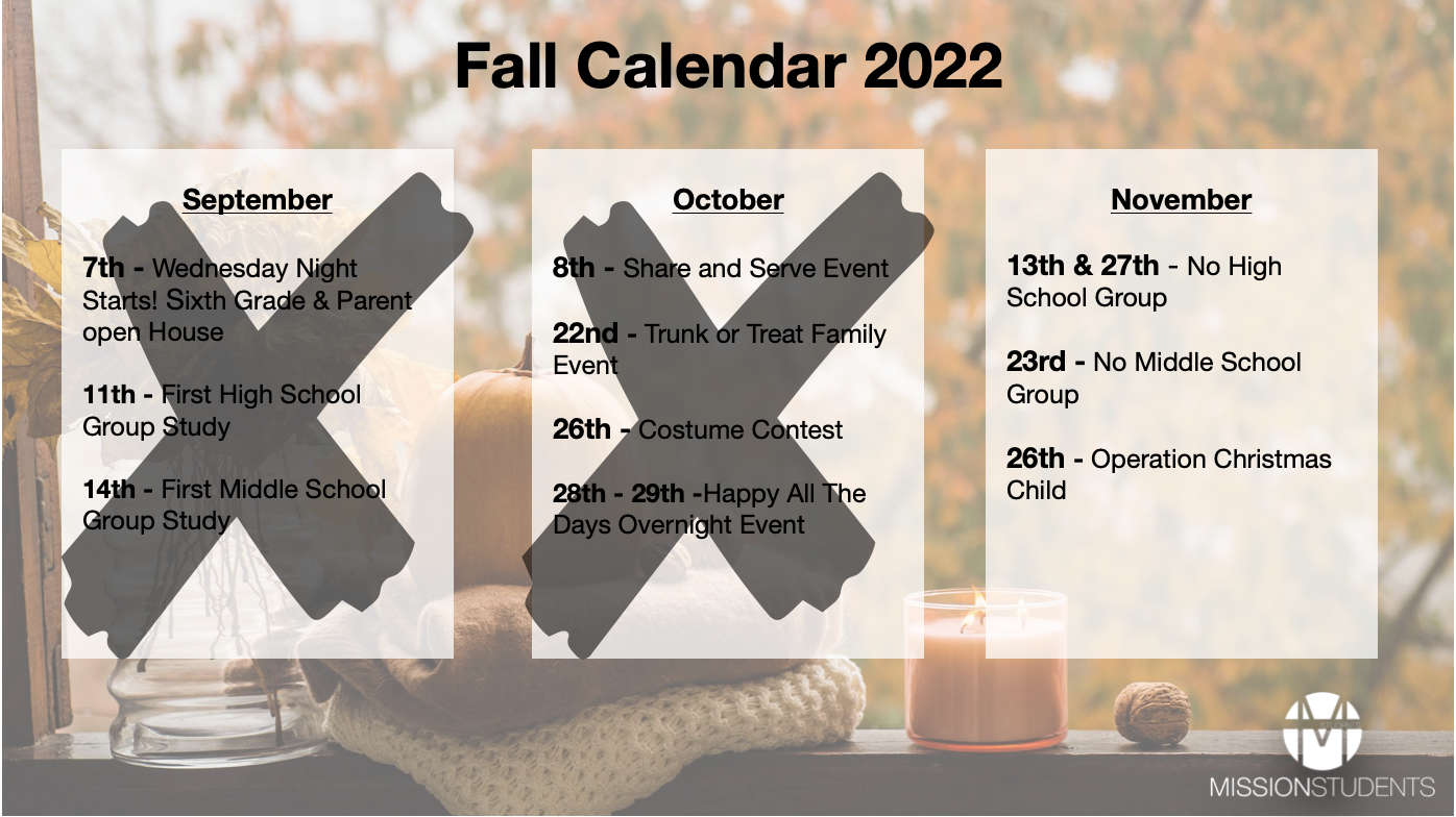 November Student Calendar