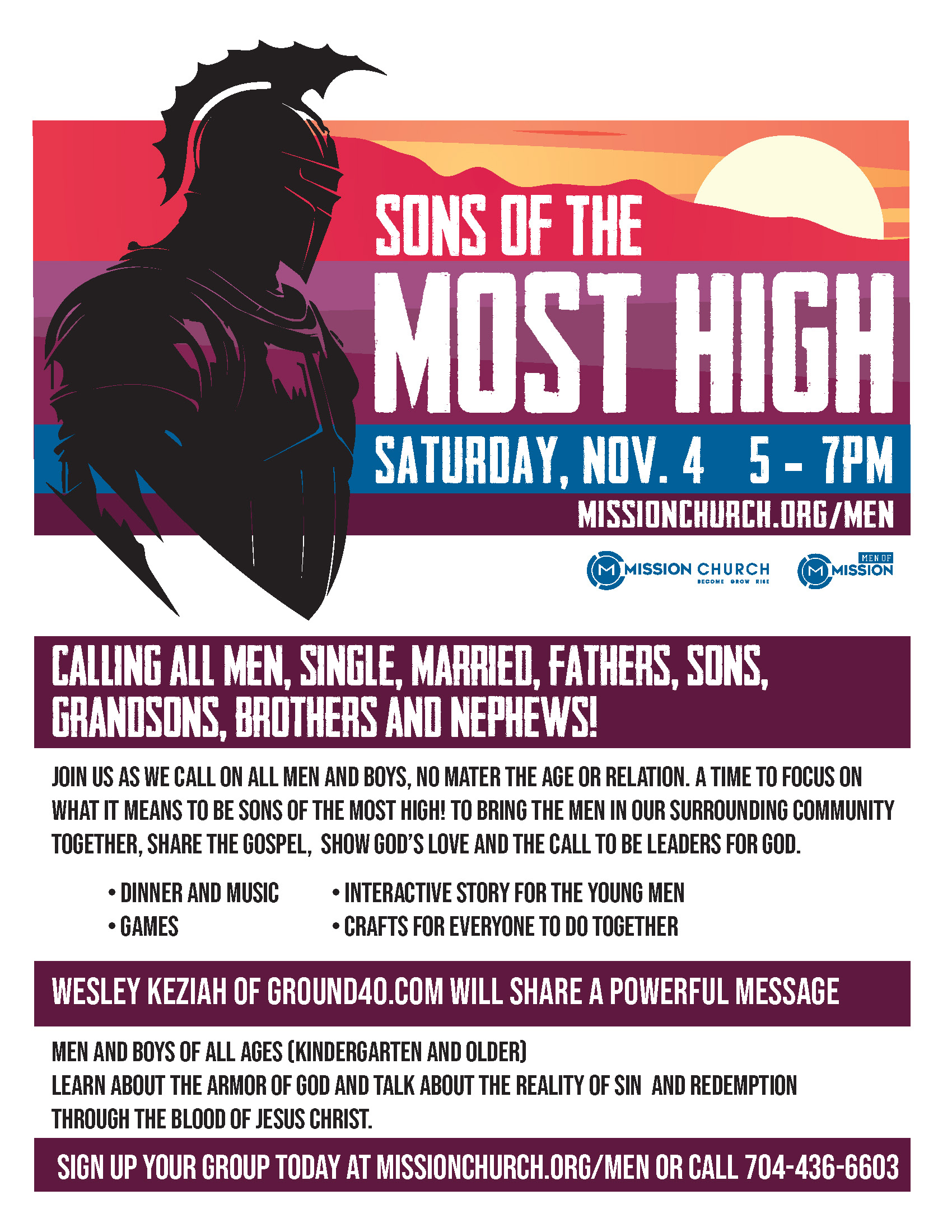 Sons of most high event flier