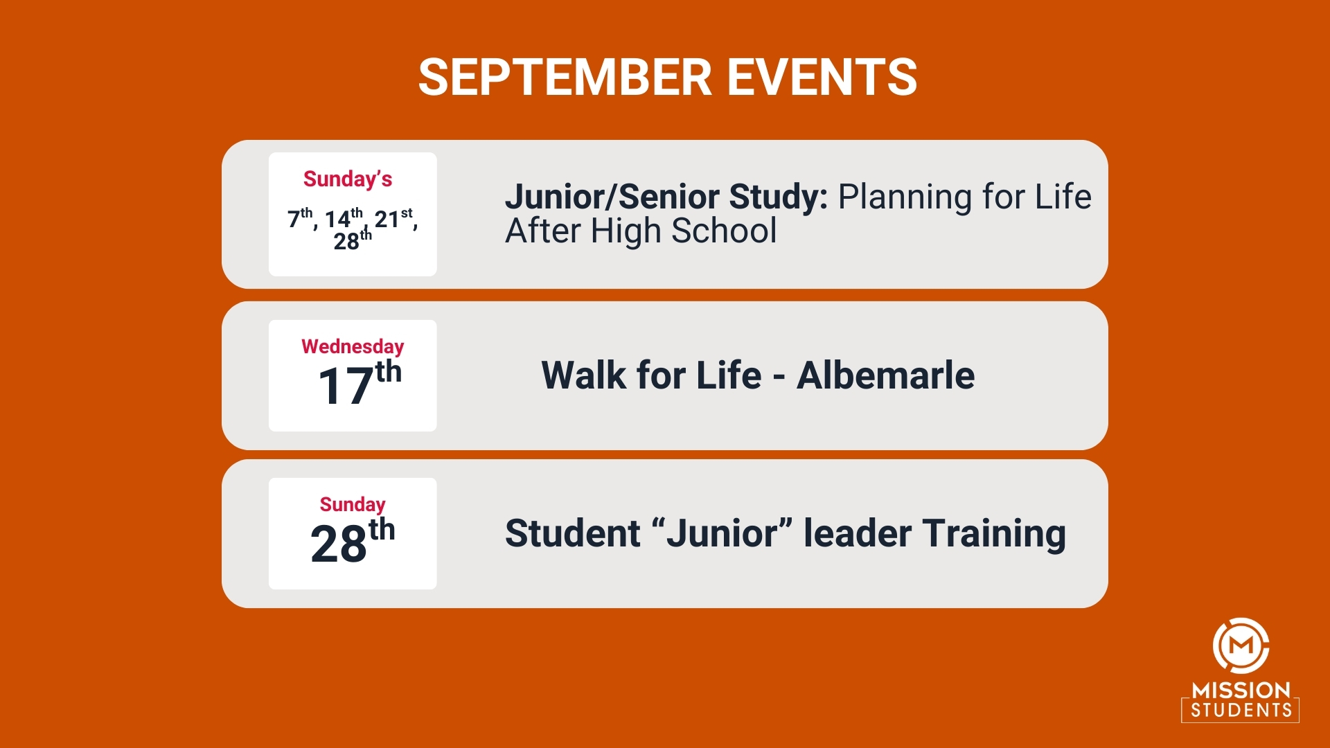 October Events